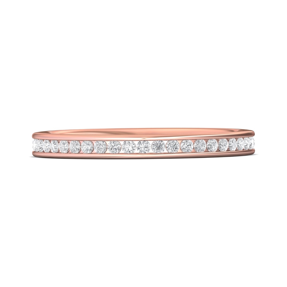 FlyerFit® 14K Pink Gold Eternity Wedding Band