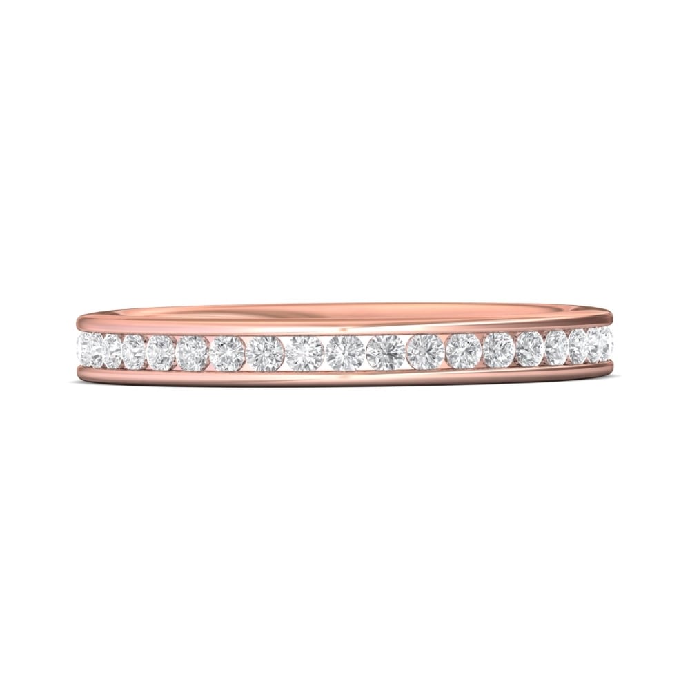 FlyerFit® 18K Pink Gold Eternity Wedding Band