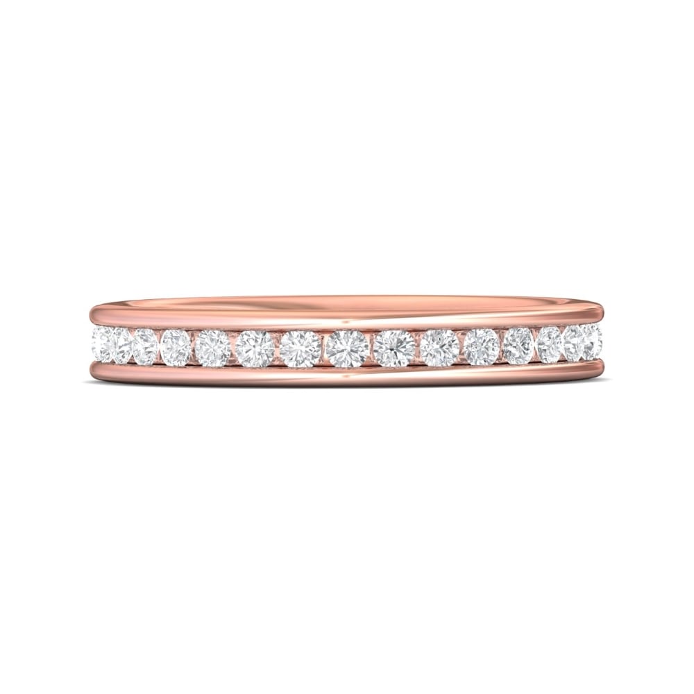 FlyerFit® 14K Pink Gold Eternity Wedding Band