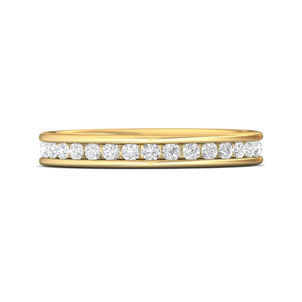 FlyerFit® 18K Yellow Gold Eternity Wedding Band