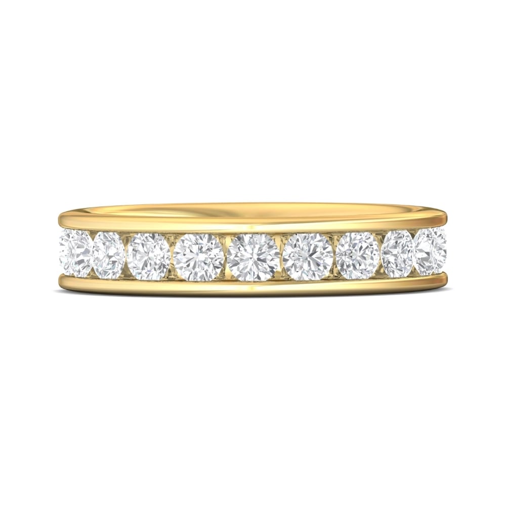 FlyerFit® 18K Yellow Gold Eternity Wedding Band