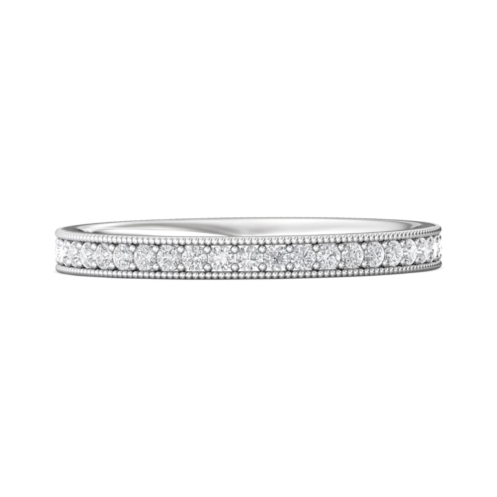 FlyerFit® 14K White Gold Eternity Wedding Band