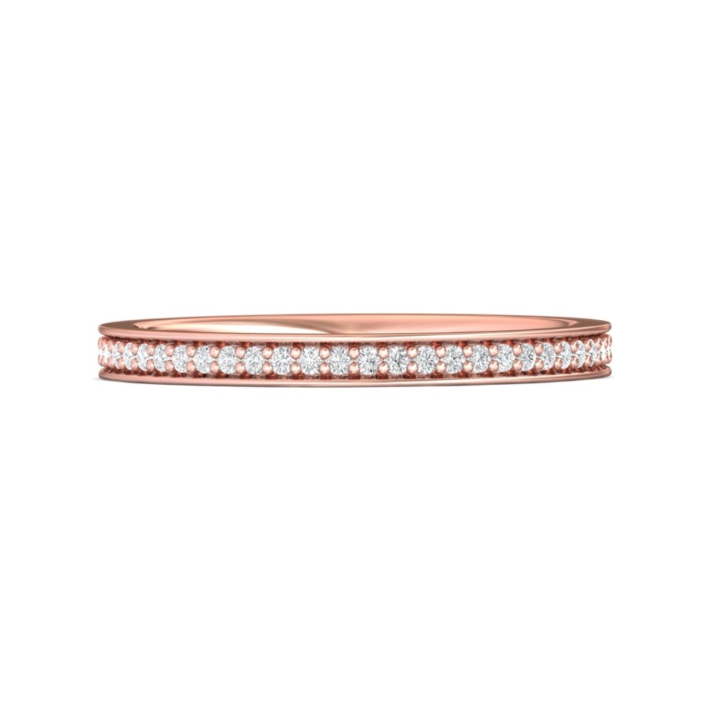 FlyerFit® 14K Pink Gold Eternity Wedding Band