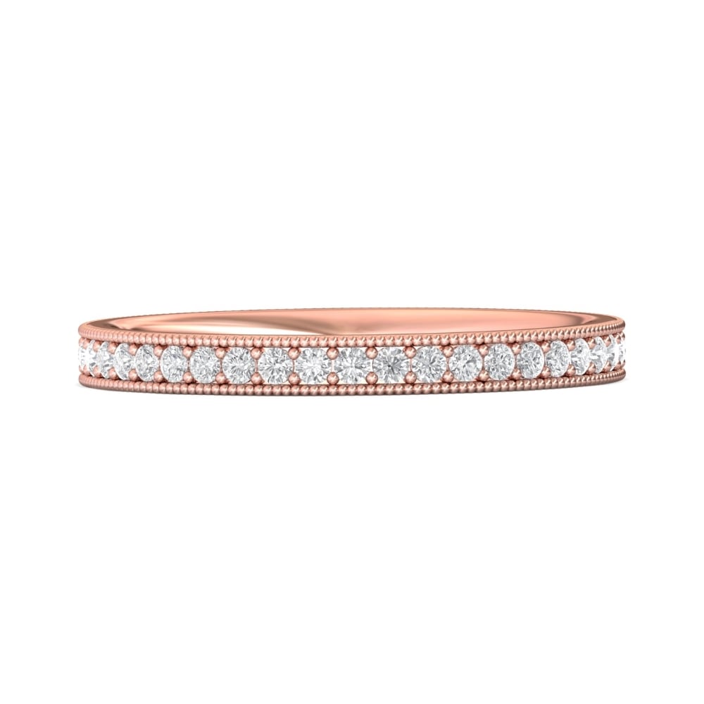 FlyerFit® 14K Pink Gold Eternity Wedding Band