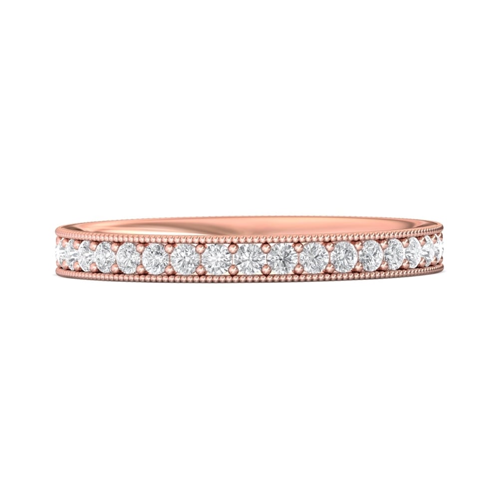 FlyerFit® 18K Pink Gold Eternity Wedding Band