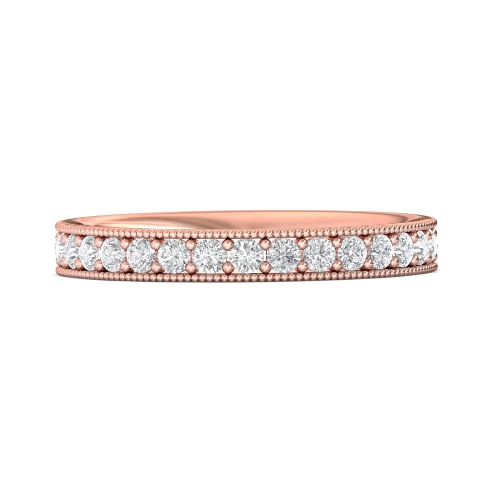 FlyerFit® 14K Pink Gold Eternity Wedding Band