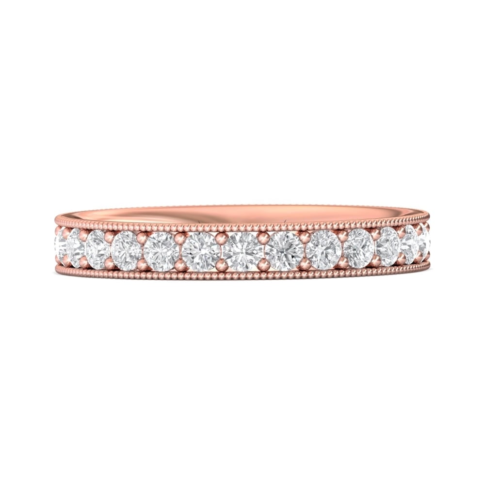 FlyerFit® 18K Pink Gold Eternity Wedding Band