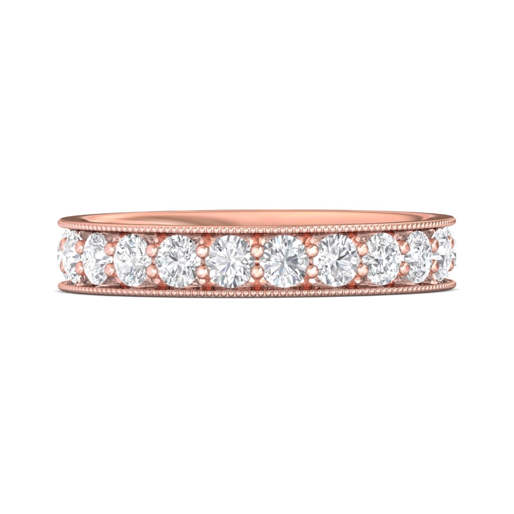 FlyerFit® 14K Pink Gold Eternity Wedding Band