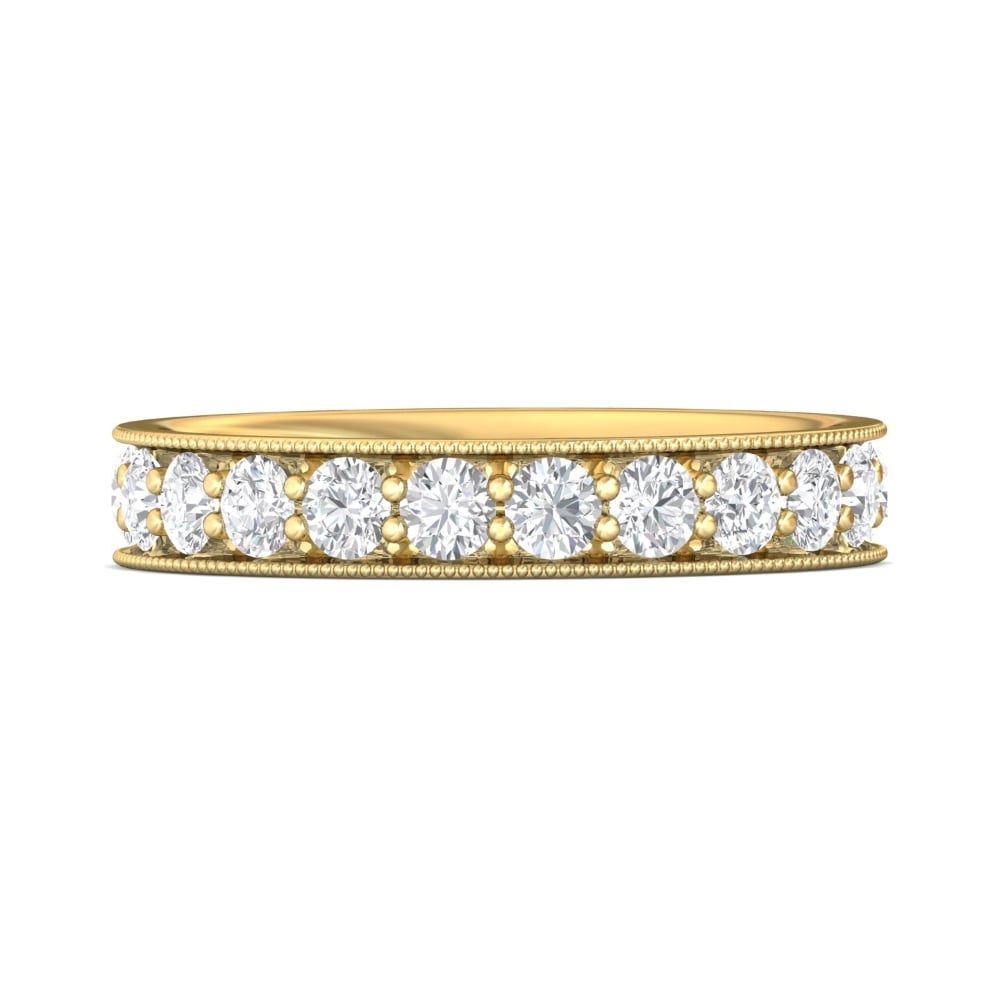 FlyerFit® 18K Yellow Gold Eternity Wedding Band