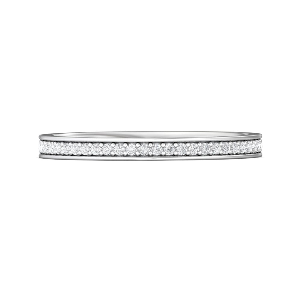 FlyerFit® 18K White Gold Eternity Wedding Band