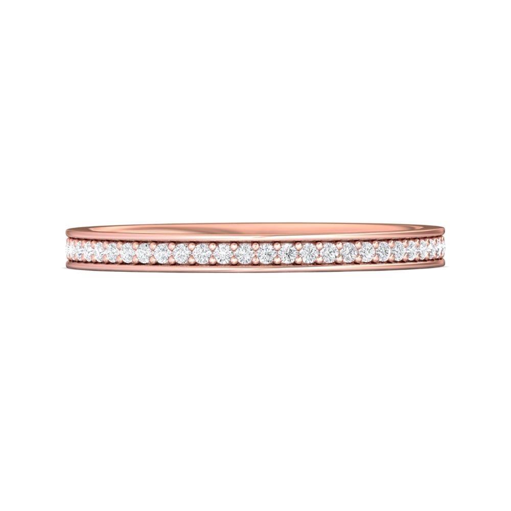 FlyerFit® 14K Pink Gold Eternity Wedding Band