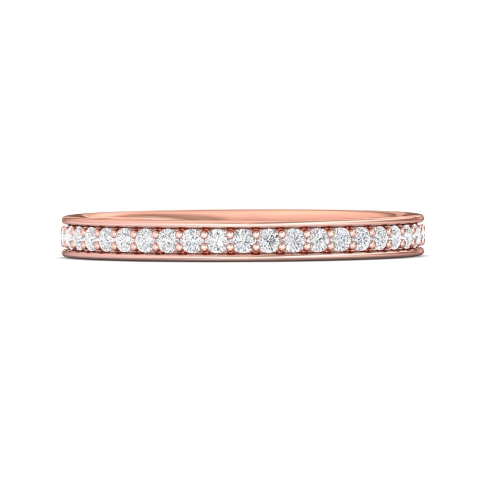 FlyerFit® 18K Pink Gold Eternity Wedding Band