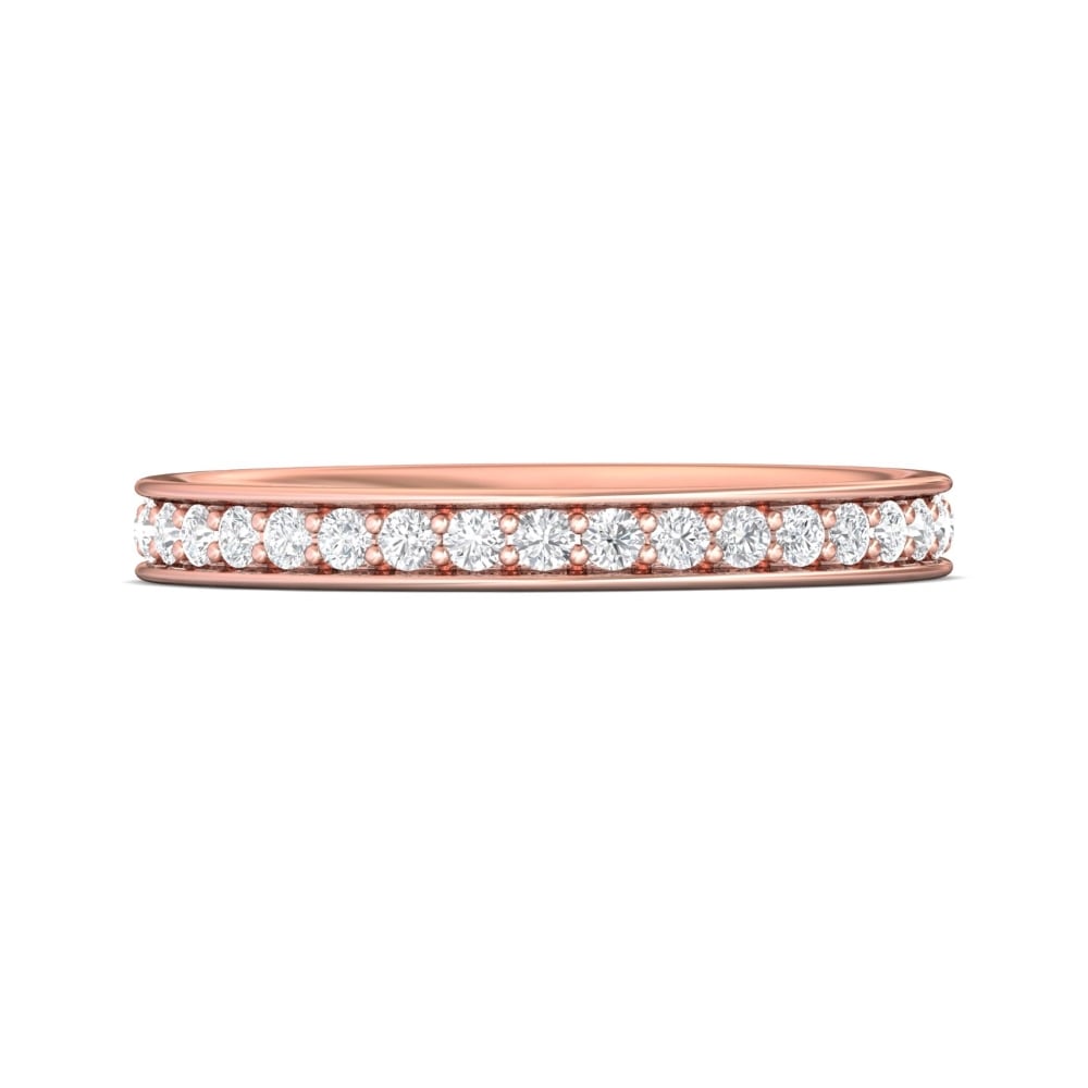 FlyerFit® 18K Pink Gold Eternity Wedding Band