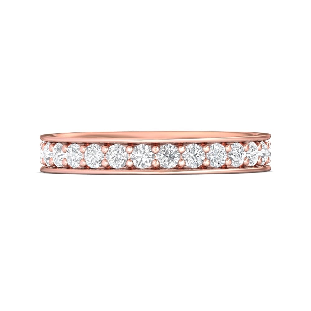 FlyerFit® 14K Pink Gold Eternity Wedding Band