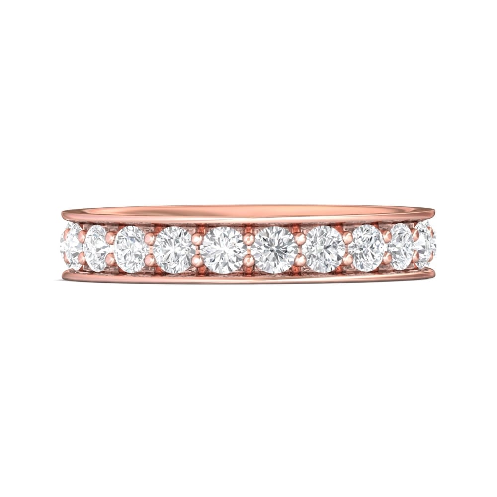 FlyerFit® 14K Pink Gold Eternity Wedding Band