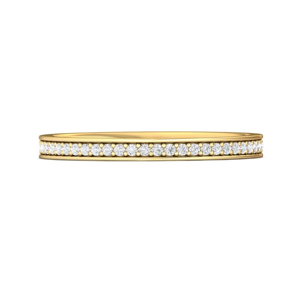 FlyerFit® 18K Yellow Gold Eternity Wedding Band