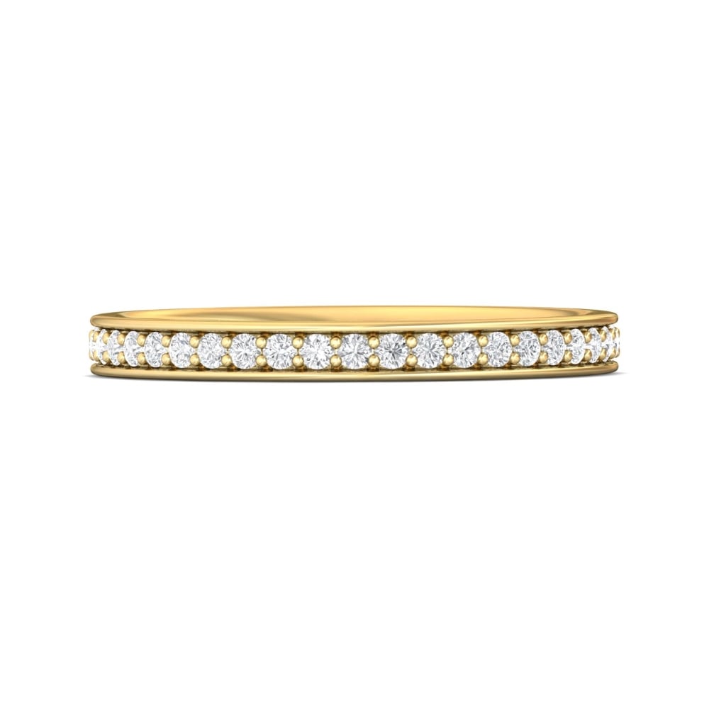 FlyerFit® 18K Yellow Gold Eternity Wedding Band