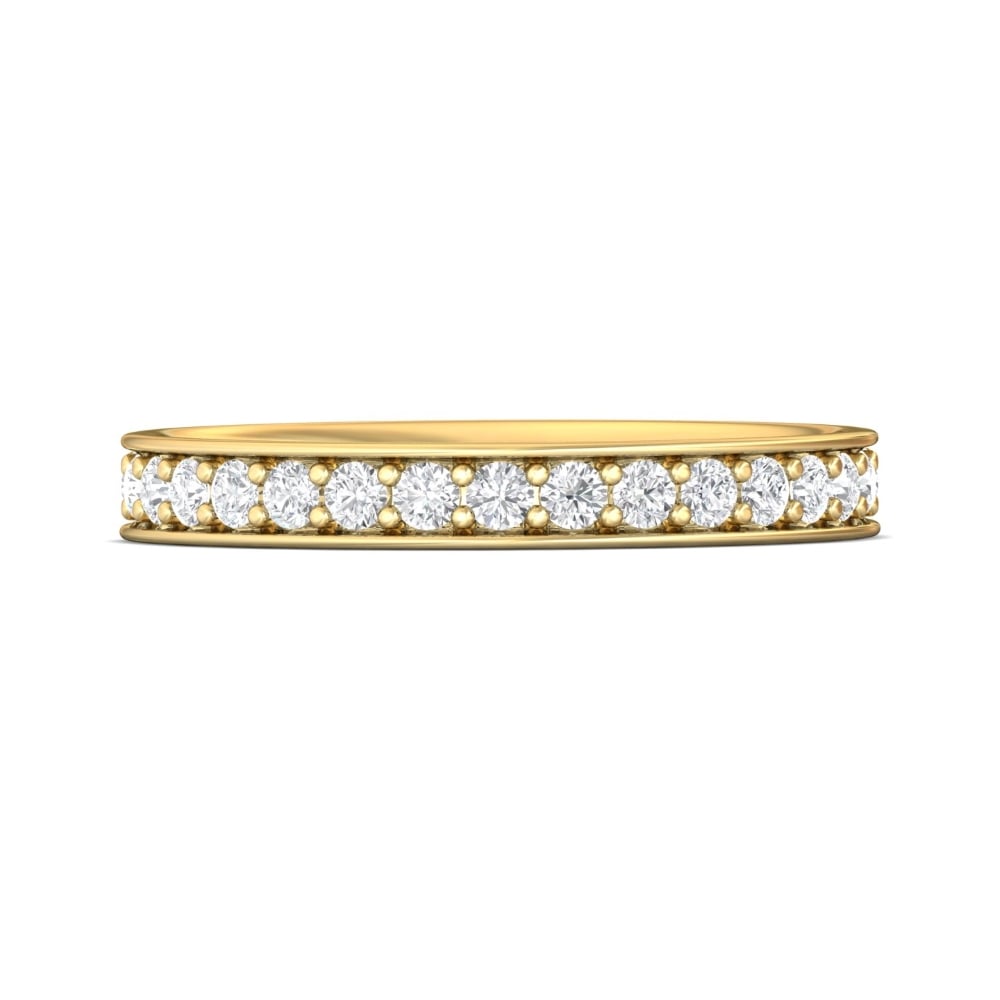 FlyerFit® 18K Yellow Gold Eternity Wedding Band