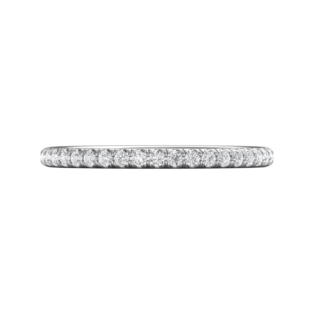 FlyerFit® 18K White Gold Eternity Wedding Band