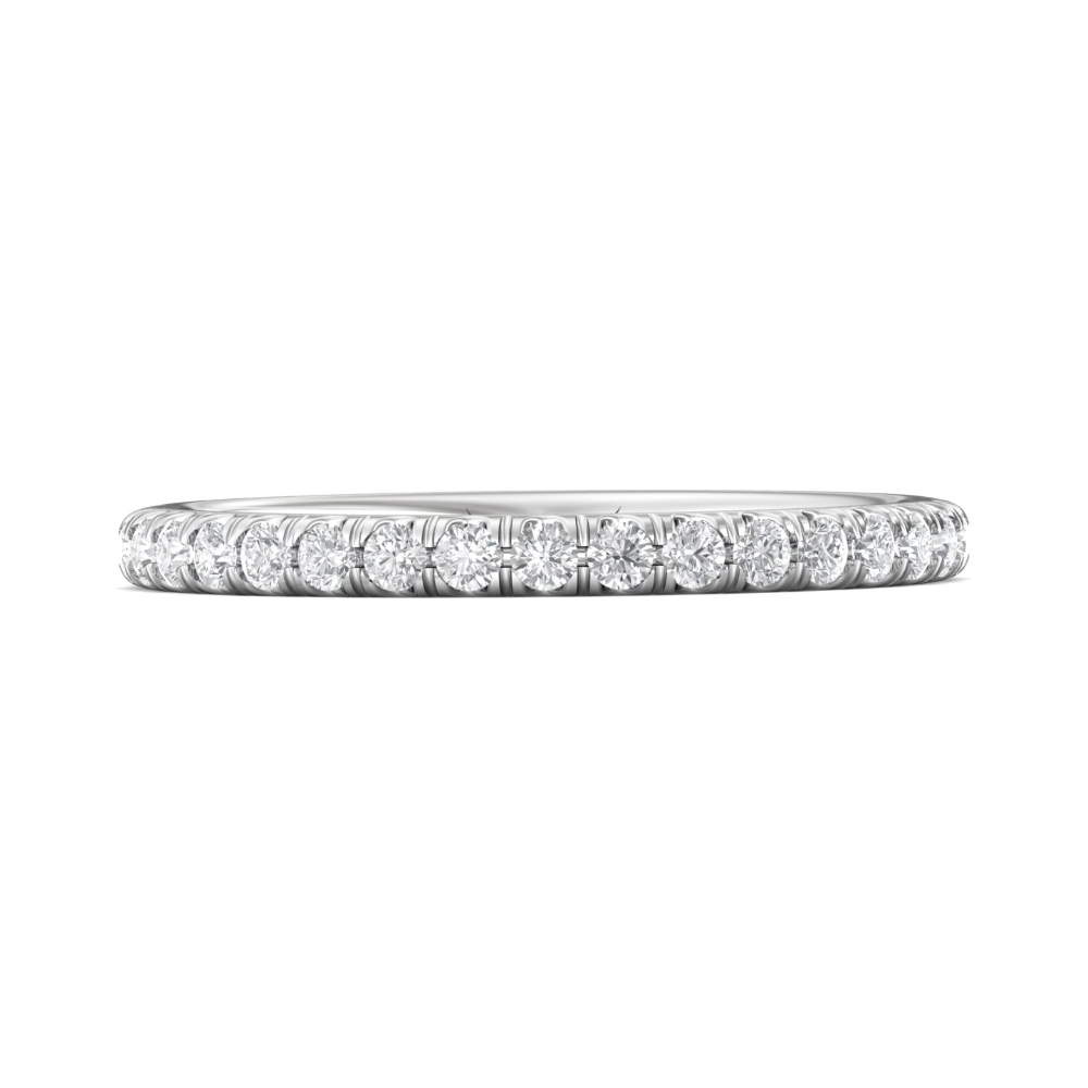 FlyerFit® 18K White Gold Eternity Wedding Band