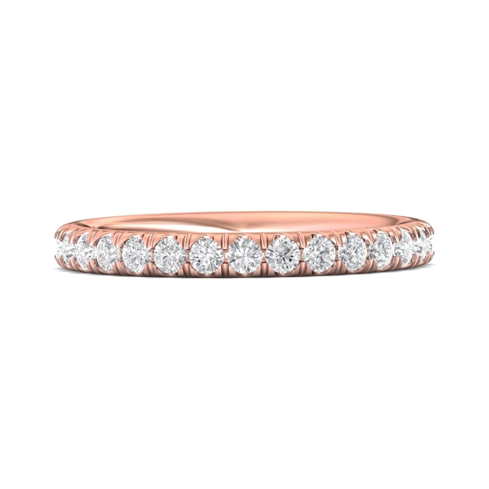 FlyerFit® 18K Pink Gold Eternity Wedding Band