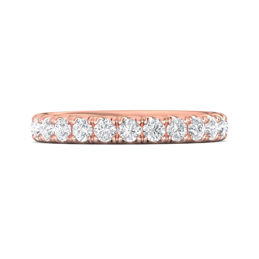 FlyerFit® 18K Pink Gold Eternity Wedding Band