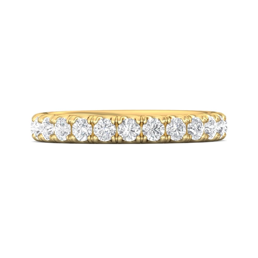 FlyerFit® 18K Yellow Gold Eternity Wedding Band