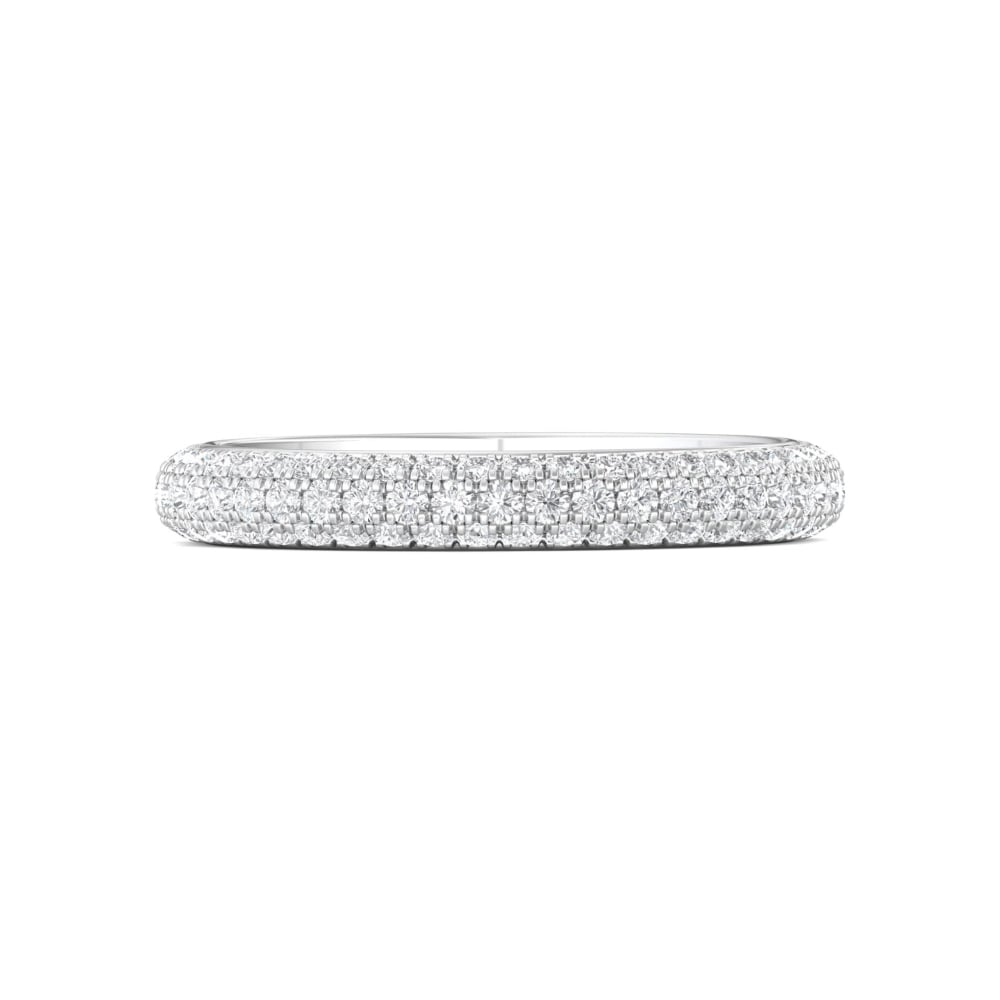 FlyerFit® 14K White Gold Eternity Wedding Band