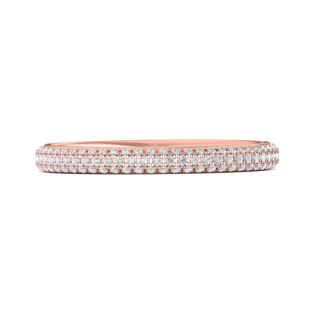 FlyerFit® 14K Pink Gold Eternity Wedding Band