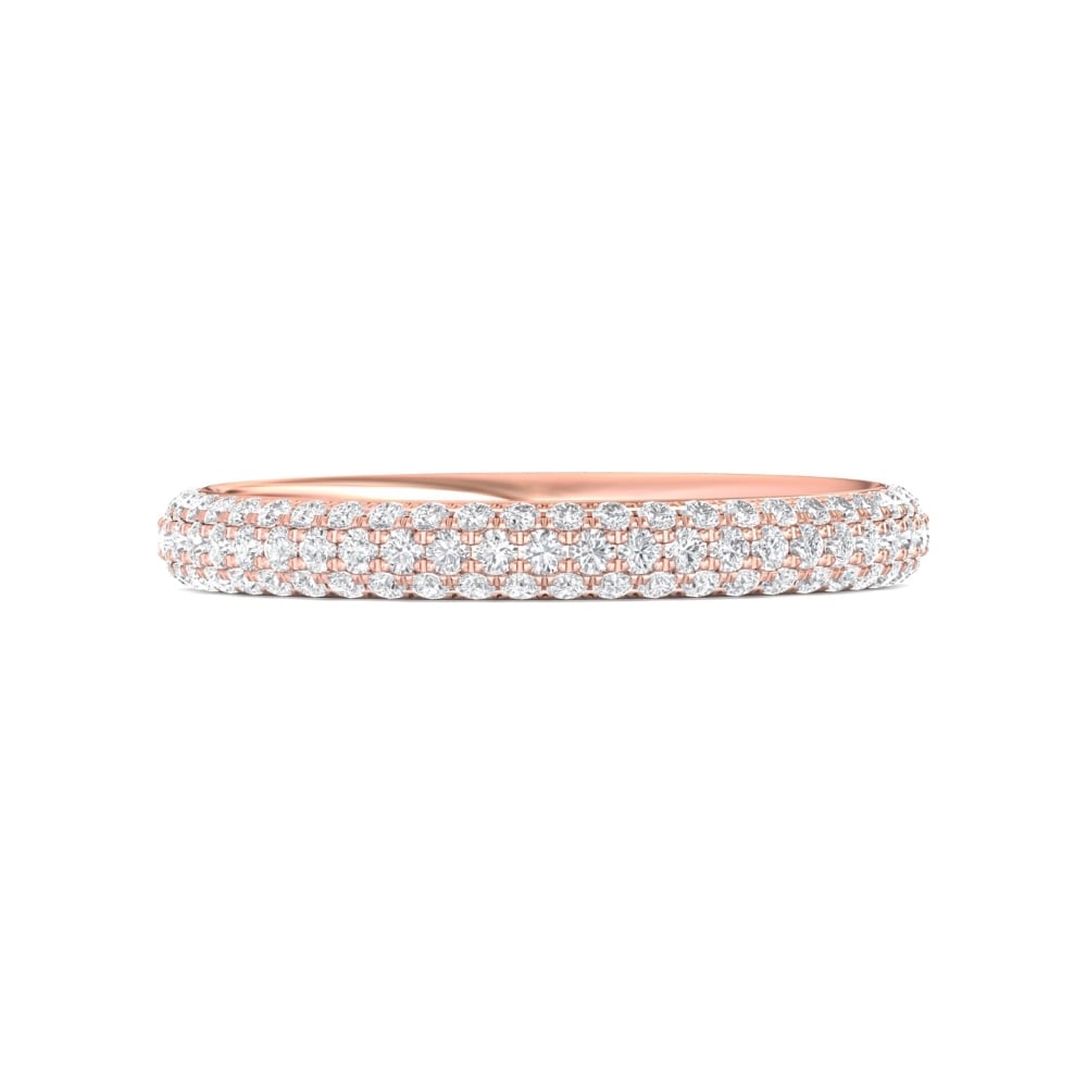 FlyerFit® 18K Pink Gold Eternity Wedding Band