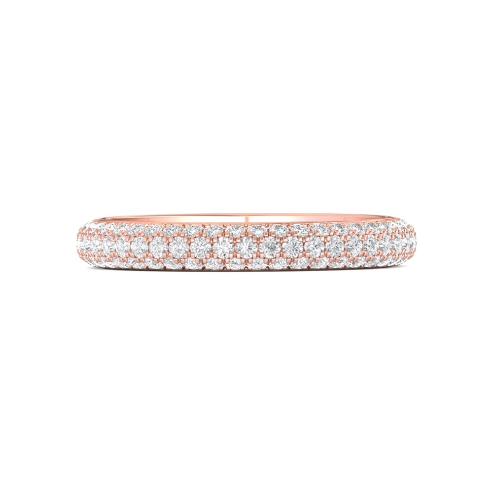 FlyerFit® 14K Pink Gold Eternity Wedding Band