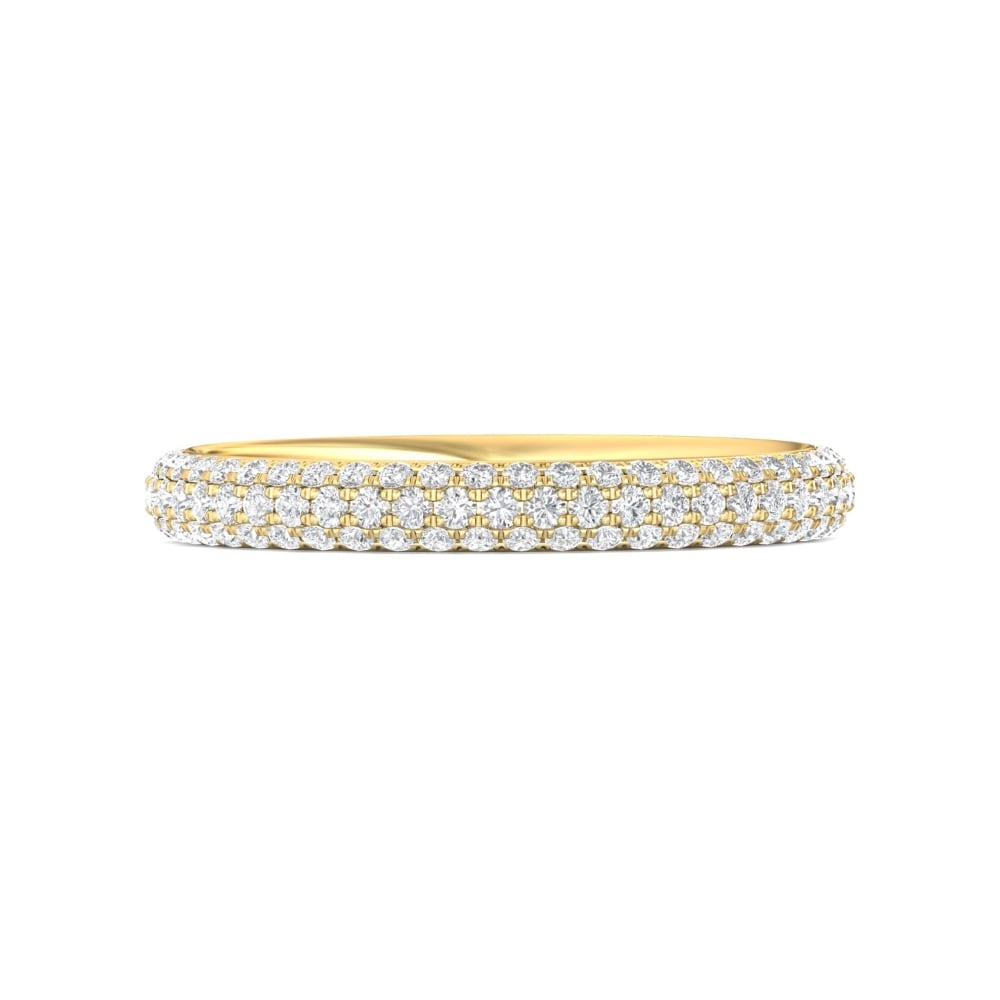 FlyerFit® 18K Yellow Gold Eternity Wedding Band