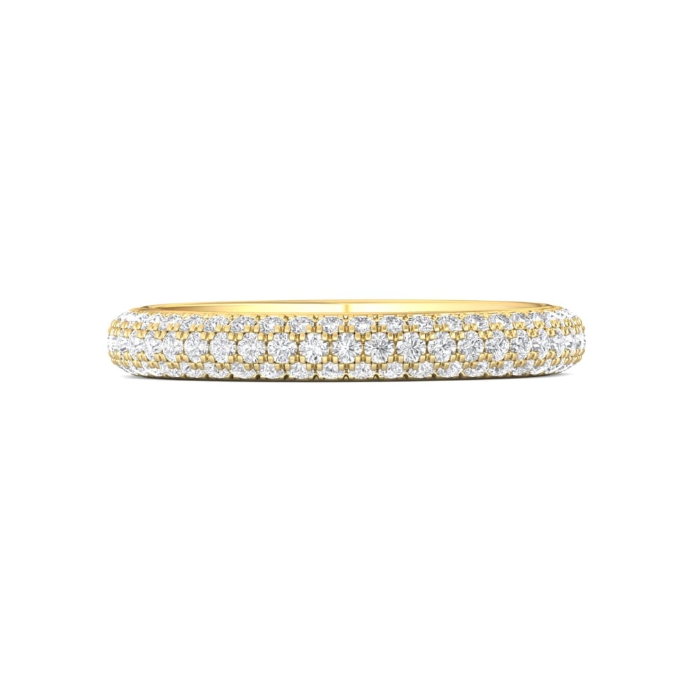 FlyerFit® 18K Yellow Gold Eternity Wedding Band