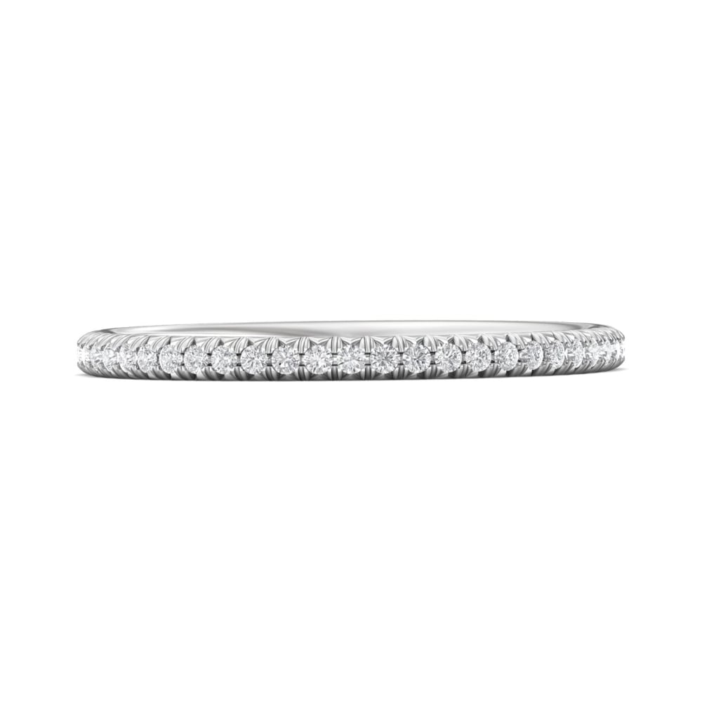 FlyerFit® 14K White Gold Eternity Wedding Band