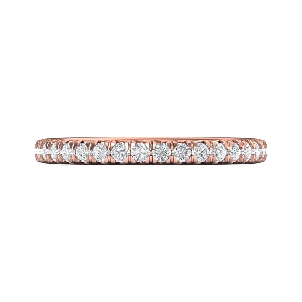 FlyerFit® 18K Pink Gold Eternity Wedding Band