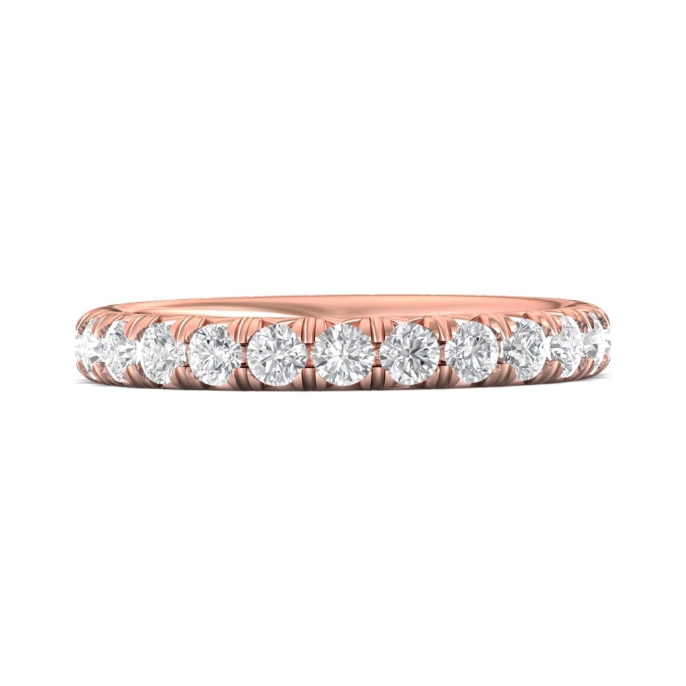 FlyerFit® 18K Pink Gold Eternity Wedding Band