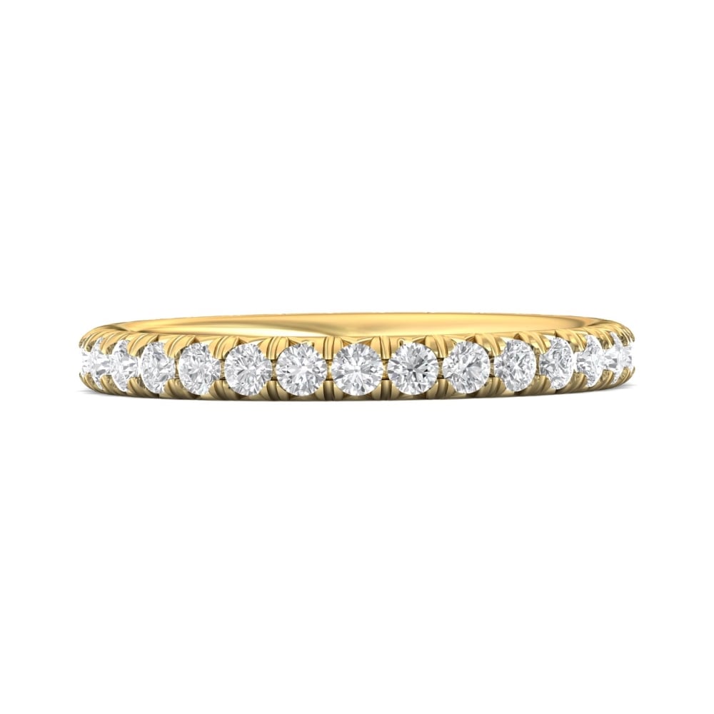 FlyerFit® 18K Yellow Gold Eternity Wedding Band