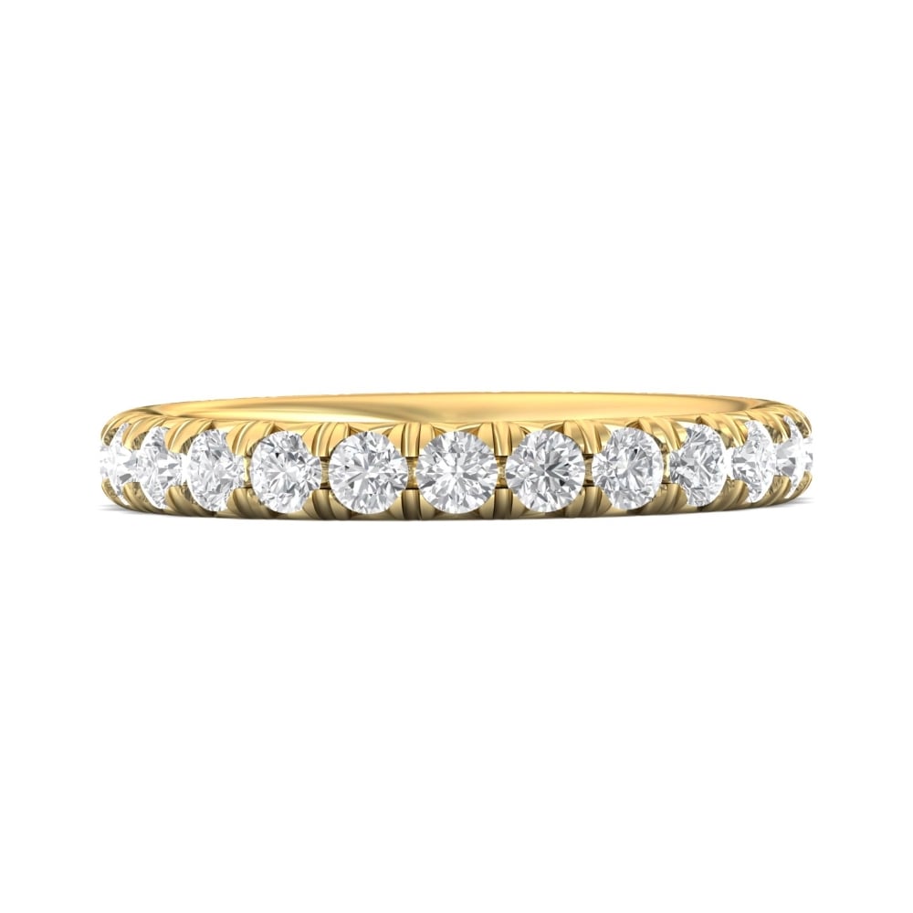 FlyerFit® 18K Yellow Gold Eternity Wedding Band