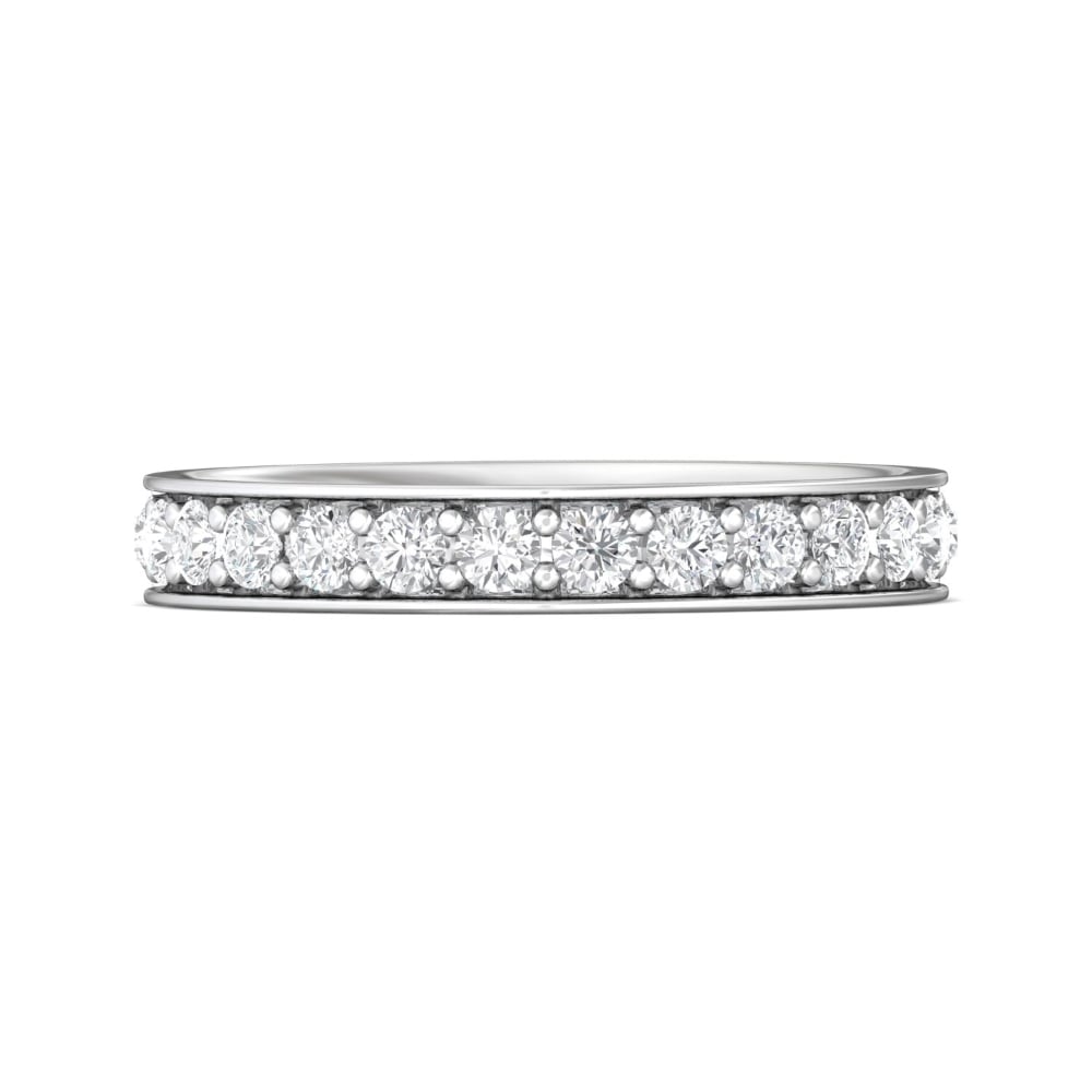 FlyerFit® Platinum Micropave Bead Set Wedding Band