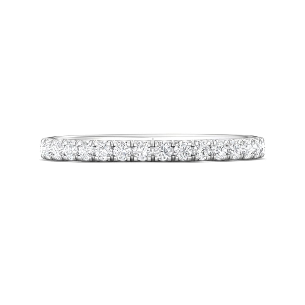 FlyerFit® Platinum Micropave Cutdown Wedding Band