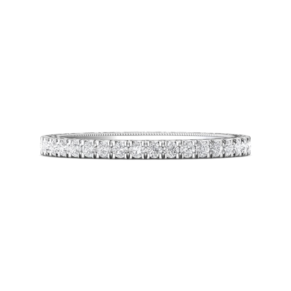 FlyerFit® 18K White Gold Vintage Wedding Band