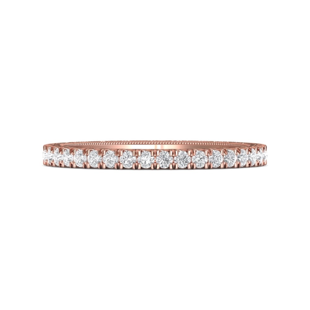 FlyerFit® 14K Pink Gold Vintage Wedding Band