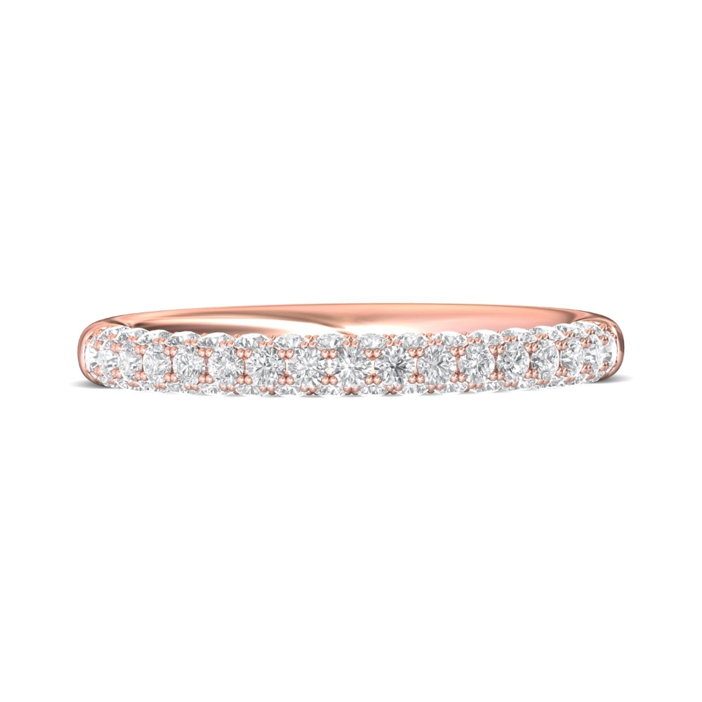 FlyerFit® 14K Pink Gold Micropave Wedding Band