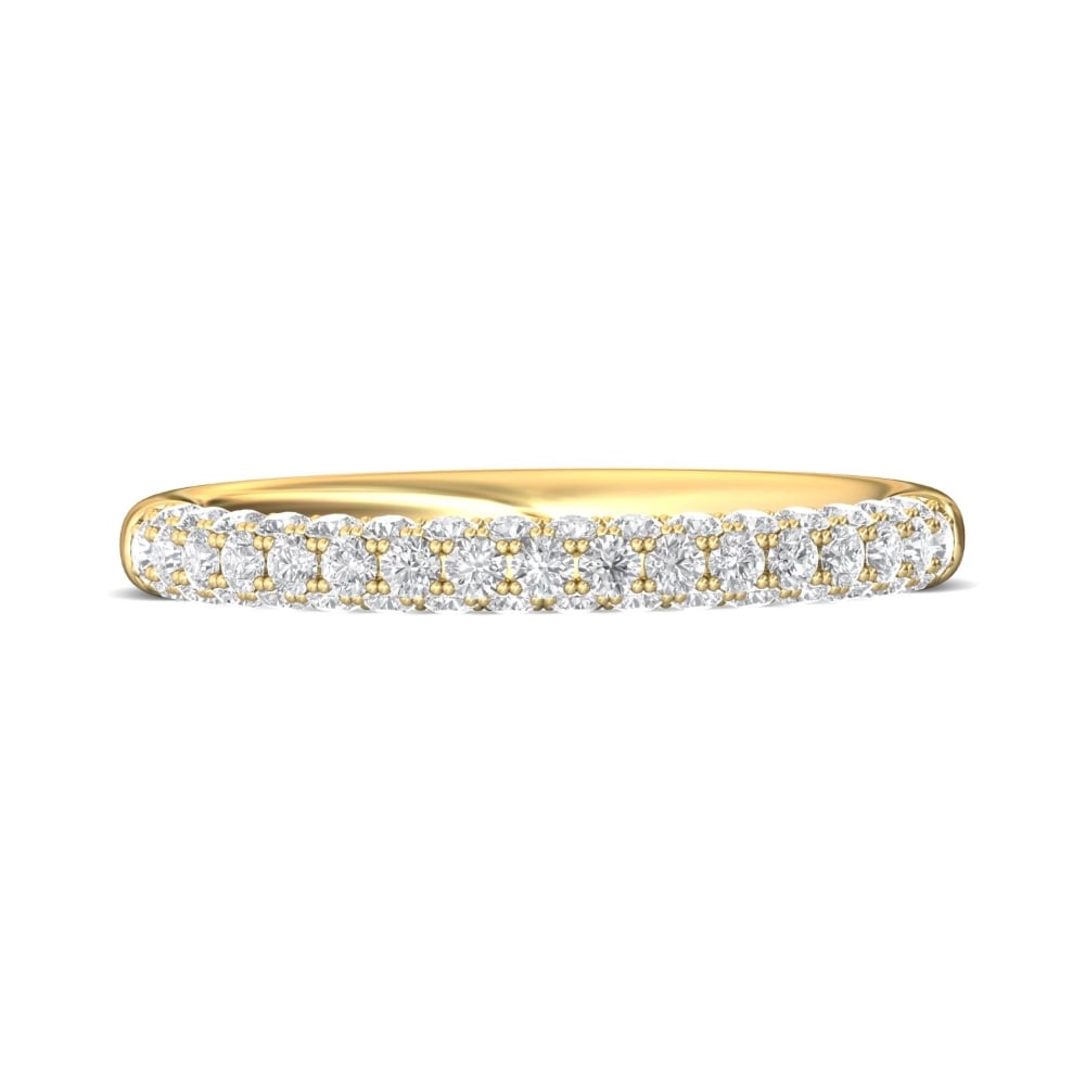 FlyerFit® 18K Yellow Gold Micropave Wedding Band