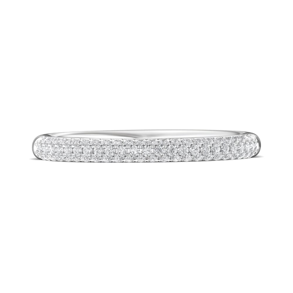 FlyerFit® Platinum Micropave Wedding Band