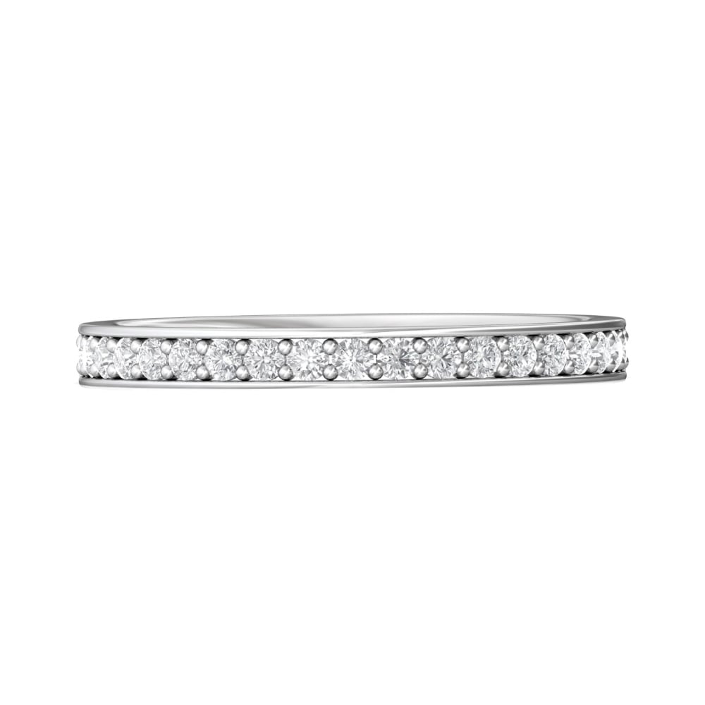 FlyerFit® Platinum Micropave Bead Set Wedding Band