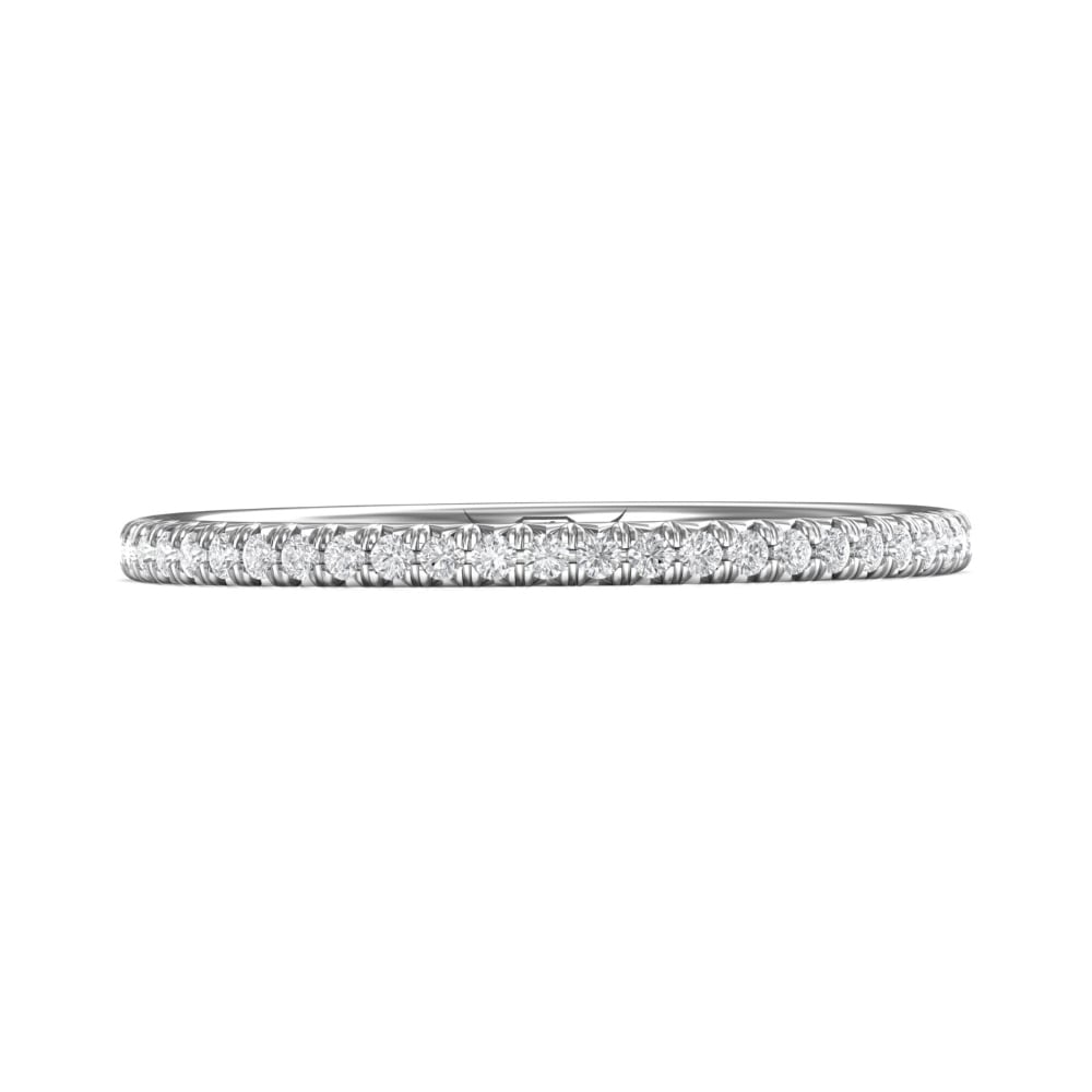 FlyerFit® Platinum Micropave Cutdown Wedding Band