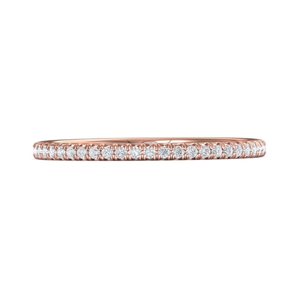 FlyerFit® 14K Pink Gold Micropave Cutdown Wedding Band