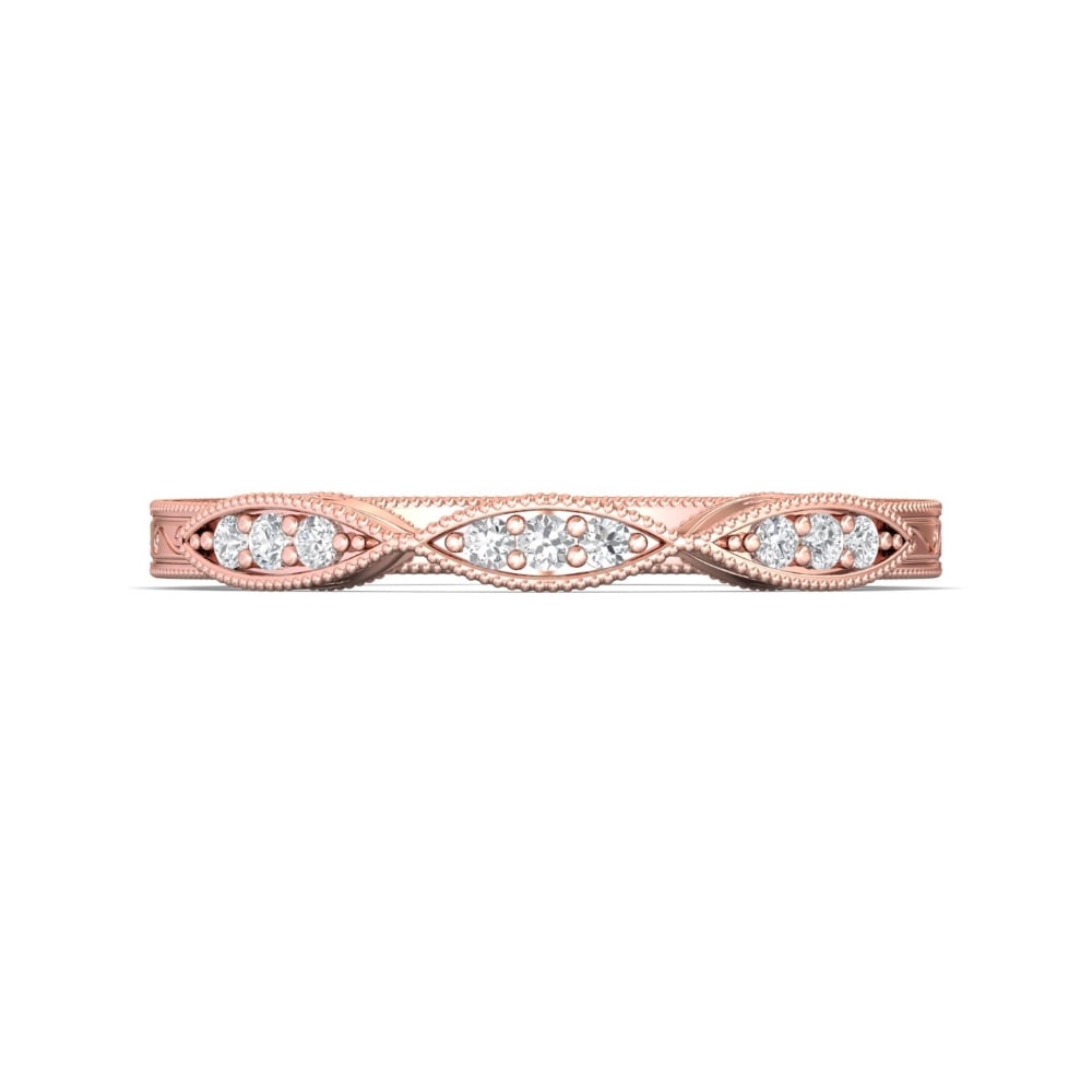 FlyerFit® 18K Pink Gold Vintage Wedding Band