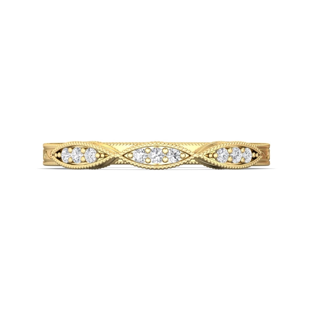 FlyerFit® 14K Yellow Gold Vintage Wedding Band